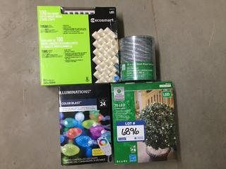 (4) Assorted LED Christmas Lights.