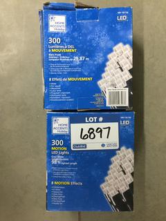 (2) 300 Motion LED Lights, Cool White.