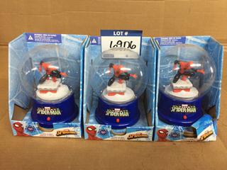 (3) Marvel Spiderman Snow Globes.