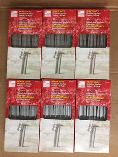 (6) 6pc Heavy Duty Outdoor Anchor Stakes.