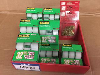 Quantity of Scotch Tape & Ornament Hooks.