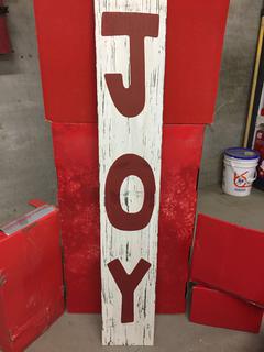 60" Wooden Porch Sign, "Joy".