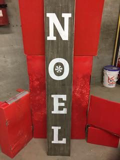 60" Wooden Porch Sign, "Noel".