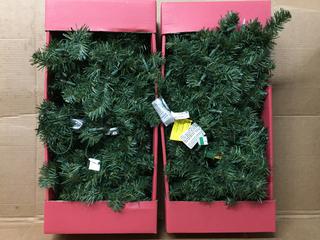 (2) 20' Pre-Lit Noble Fir Garland.