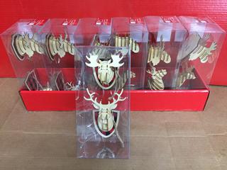 (7) 2pc Mounted Deer & Moose Ornaments.