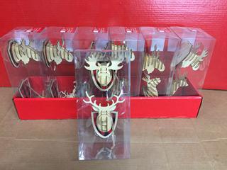(7) 2pc Mounted Deer & Moose Ornaments.