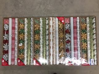 (6) Gift Wrap Kits, Including Paper, Bows & Tags.