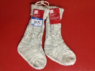 (2) 20" Cable Knit Stockings.