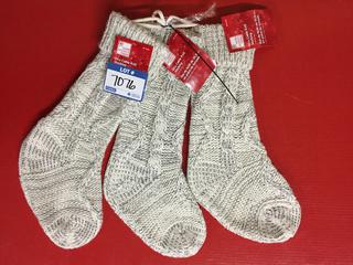 (3) 20" Cable Knit Stockings.