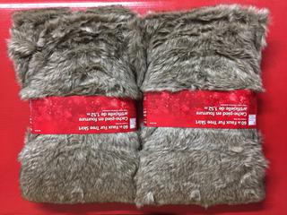 (2) 60" Brown Faux Fur Tree Skirts.