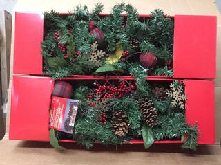 (2) 9' Midnight Twinkle LED Pre-Lit Garland.