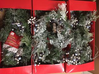 (3) 9' Snowtop Dazzle LED Pre-Lit Garland.
