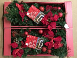 (2) 9' Icicle Shimmer LED Pre-Lit Garland.