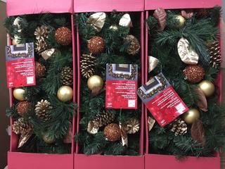 (3) 9' Arctic Flurry LED Pre-Lit Garland.