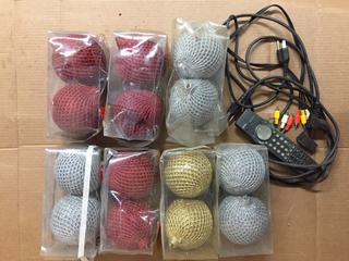 Quantity of Assorted Christmas Ornaments & Cascade Light Chain.