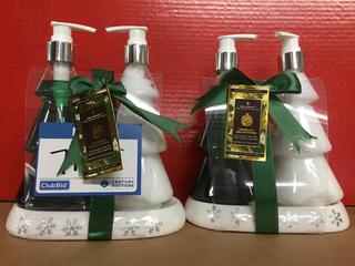 (2) 2pc Peppermint Soap/Lotion Dispensers.