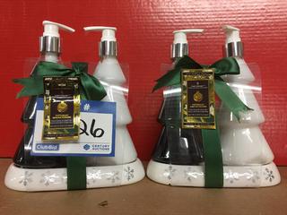 (2) 2pc Peppermint Soap/Lotion Dispensers.