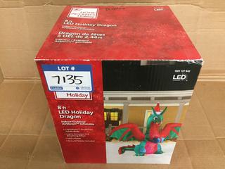 8' LED Inflatable Holiday Dragon.