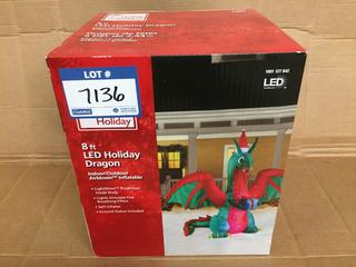 8' LED Inflatable Holiday Dragon.