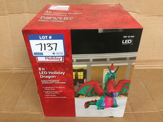 8' LED Inflatable Holiday Dragon.