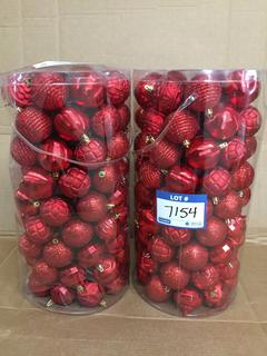 (2) 101pc Shatter Resistant Ornaments, Red.