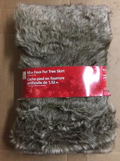 (1) 60" Brown Faux Fur Tree Skirt.