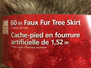(1) 60" Brown Faux Fur Tree Skirt.