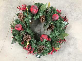 (1) 30" Midnight Twinkle LED Pre-Lit Wreath.