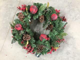 (1) 30" Midnight Twinkle LED Pre-Lit Wreath.