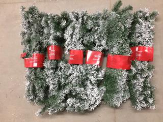 (6) 9' Flocked Garland.