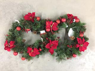 (3) 30" Icicle Shimmer LED Pre-Lit Wreaths With Timer.