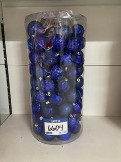 (1) 101pc Shatter Resistant Ornaments, Dark Blue.