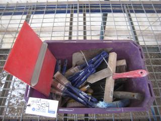 Quantity of Paint Brushes, Concrete Finishing Tools.