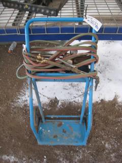 Bottle Cart w/ Oxygen Acetylene Hose & Torch.