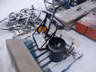 Quantity of Joist Hangers, Bottle Dolly, Air Powered Mixing Blade.