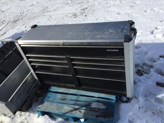 Maximum 9 Drawer Tool Box on Wheels, 19x58x38".