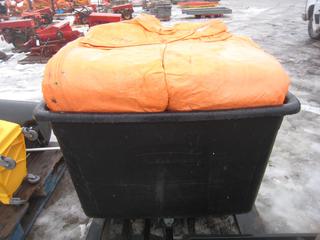 Rolling Plastic Bin w/ Tarps.