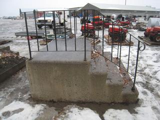 Concrete Stairs w/ Handrails. Approximatly 72"x31"x75".