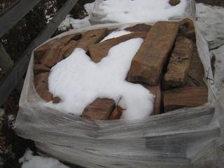 Pallet of Red Brick Masonry Stones.