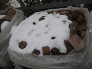 Pallet of Red Brick Masonry Stones.