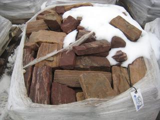 Pallet of Red Brick Masonry Stones.