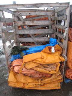 Crate of Insulated and Uninsulated Tarps.