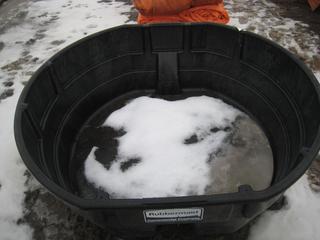 Round PVC Rubbermaid Watering Trough.