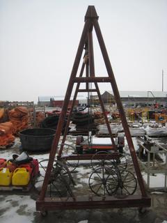 A-Frame Rolling Crane Hoist. 110"x80"x140".