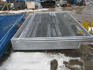 Portable Fencing w/ Brackets Galvanized. Approximately 72"x96" Pannels.