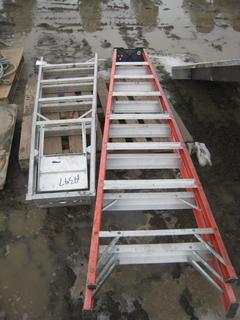 (2) Folding Ladders. 6' Aluminum, 8' Fiberglass.