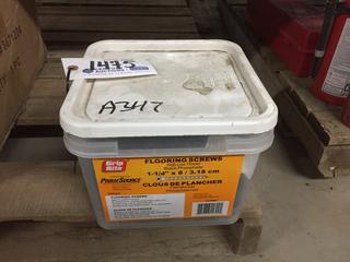 Quantity of 1 1/4" x 8 High-Low Thread Flooring Screws. Approximately 6000 Screws.