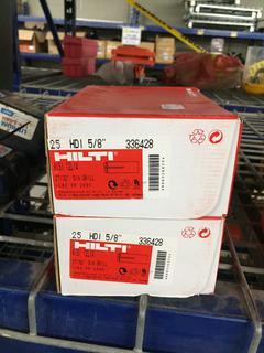 (2) Boxes of (25) Hilti HDI 5/8" Flush Anchors.