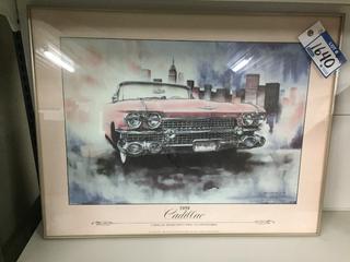 1959 Pink Cadillac Framed Art.