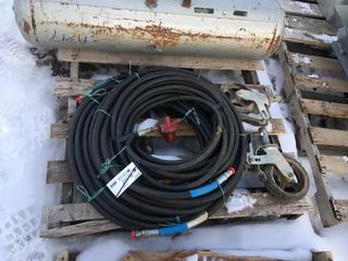 Quantity of Propane Hoses & Regulators & (2) Scaffolding Wheels.